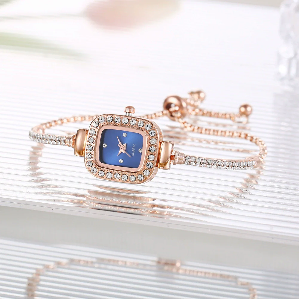 Ladies Fashion Metal And Genuine Leather Square Quartz Watch - Image 6