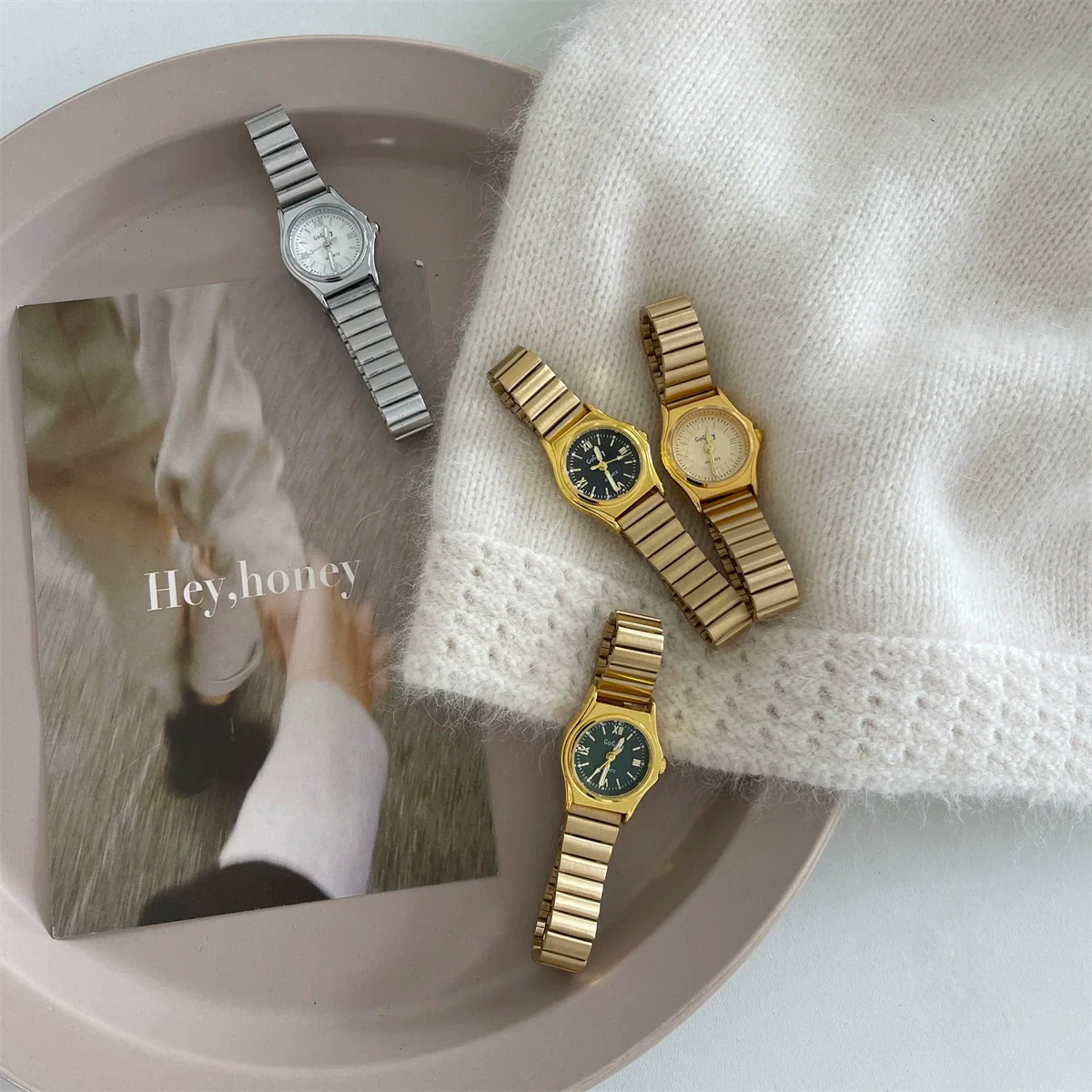 Ladies Fashion Quartz Watch With Bamboo Strap And Alloy Case Stainless Steel Buckle Round Dial - Image 3