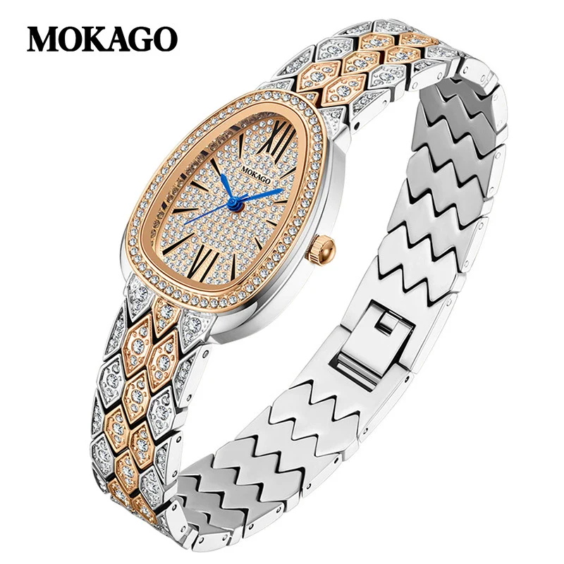 Ladies Fashion Snake Quartz Watch With Copper Band And Zinc Alloy Case - Image 4