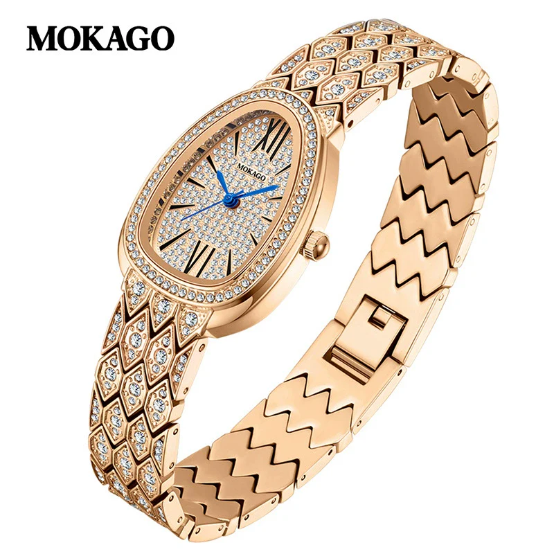 Ladies Fashion Snake Quartz Watch With Copper Band And Zinc Alloy Case - Image 5