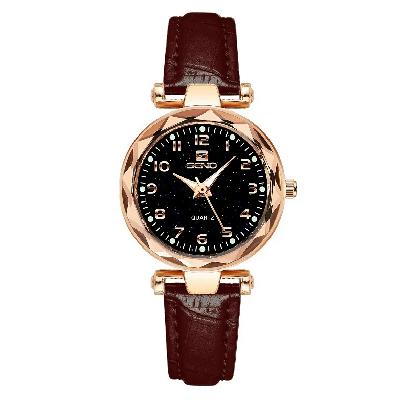 Ladies Fashion Waterproof Quartz Watch With Round Dial Metal Case Imitation Leather Strap And Stainless Steel Clasp - Image 6