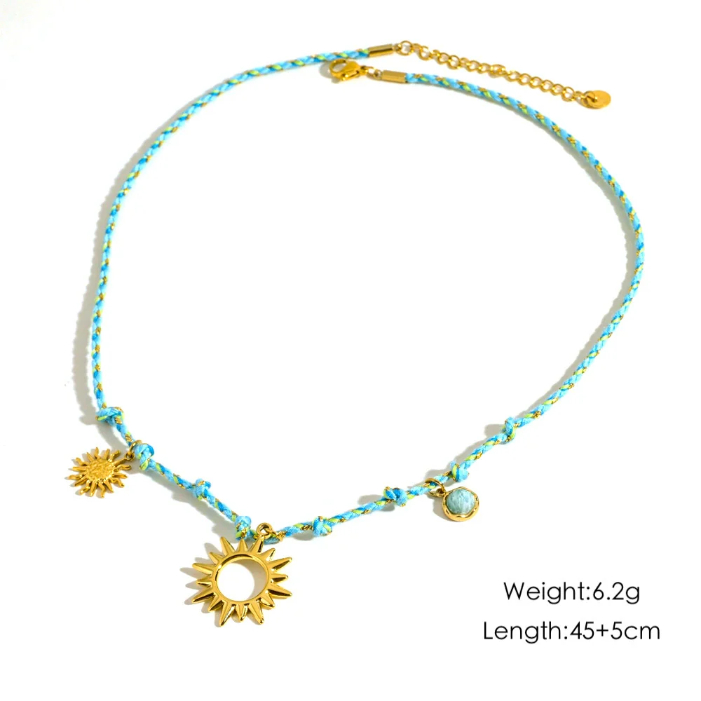 Ladies Handmade Stainless Steel And Titanium Steel Rope Chain Multi Pendant Light Luxury Geometric Necklace - Image 7