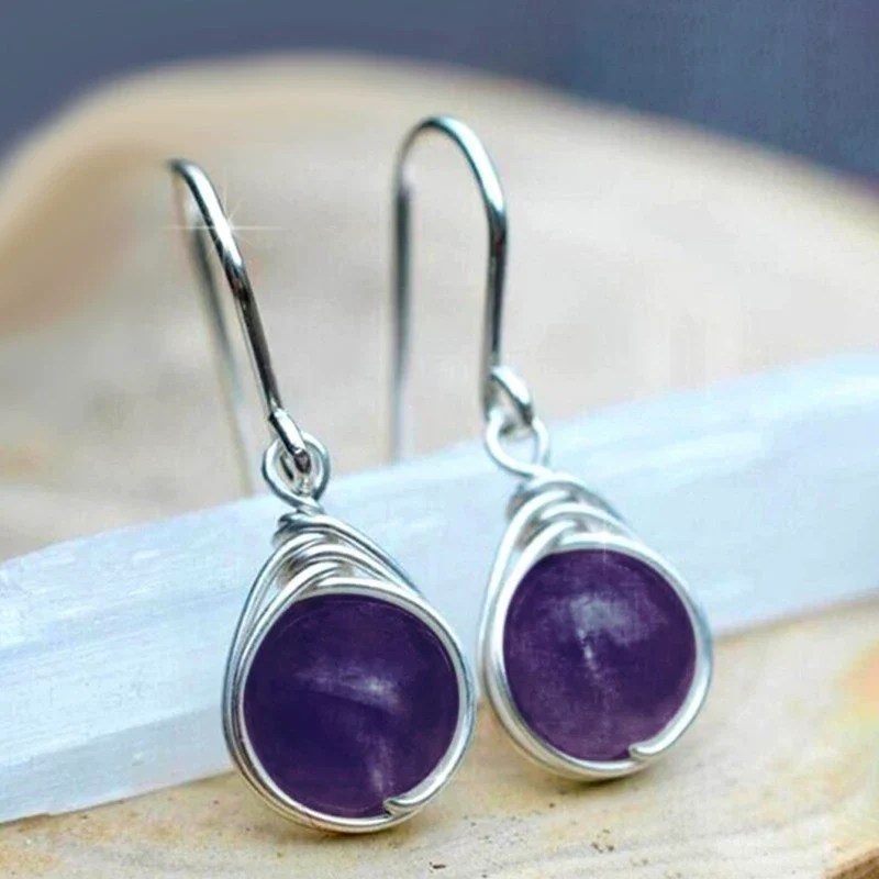 Ladies Iron Geometric Zircon Earrings - Image 6