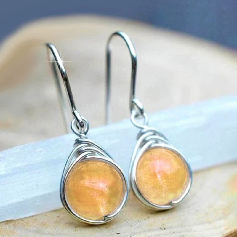 Ladies Iron Geometric Zircon Earrings - Image 7