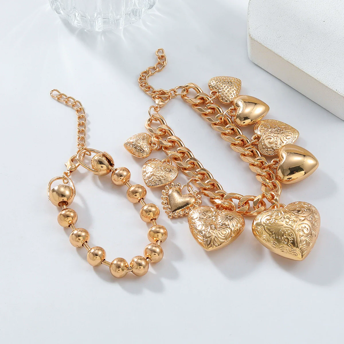 Ladies Love Pendant Charm Bracelet Twopiece Zinc Alloy Electroplated - Image 4