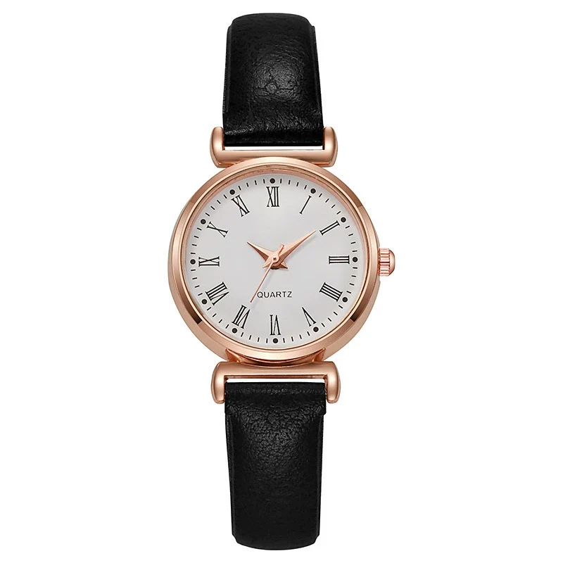 Ladies Luxury Quartz Watch Alloy Case Imitation Leather Strap Stainless Steel Buckle Round Dial Casual Style - Image 10