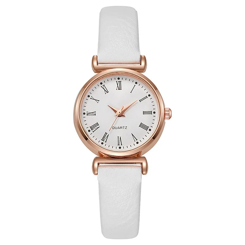 Ladies Luxury Quartz Watch Alloy Case Imitation Leather Strap Stainless Steel Buckle Round Dial Casual Style - Image 6
