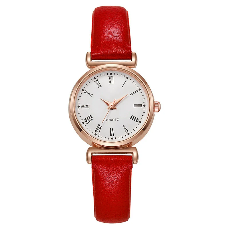 Ladies Luxury Quartz Watch Alloy Case Imitation Leather Strap Stainless Steel Buckle Round Dial Casual Style - Image 8