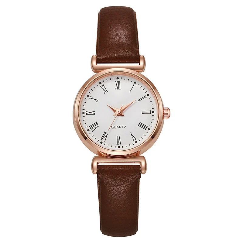 Ladies Luxury Quartz Watch Alloy Case Imitation Leather Strap Stainless Steel Buckle Round Dial Casual Style - Image 9