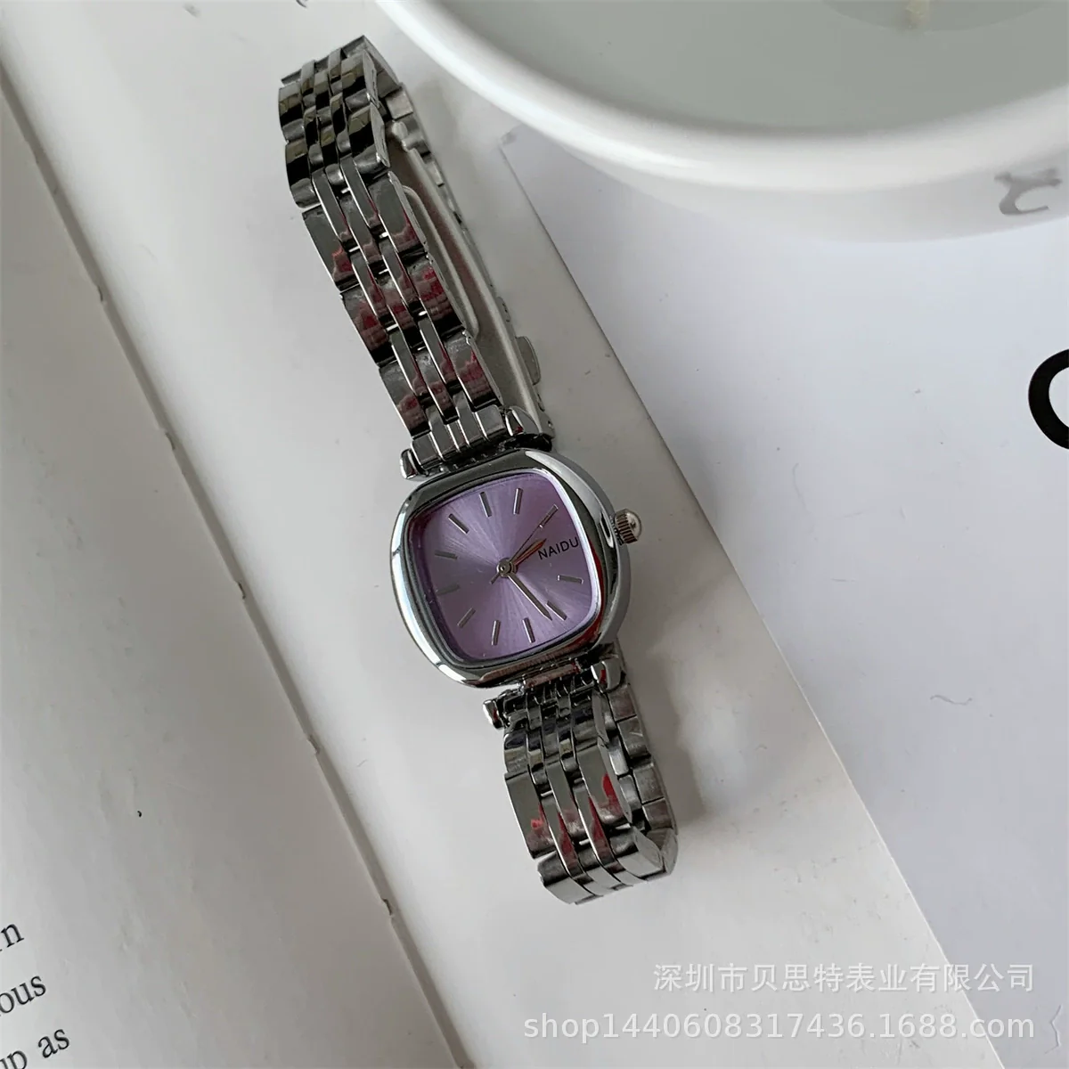 Ladies Metal Square Dial Fashion Casual Quartz Watch With Steel Band - Image 7