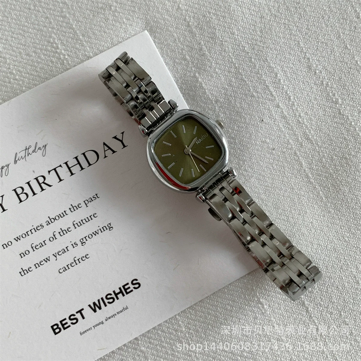 Ladies Metal Square Dial Fashion Casual Quartz Watch With Steel Band - Image 8