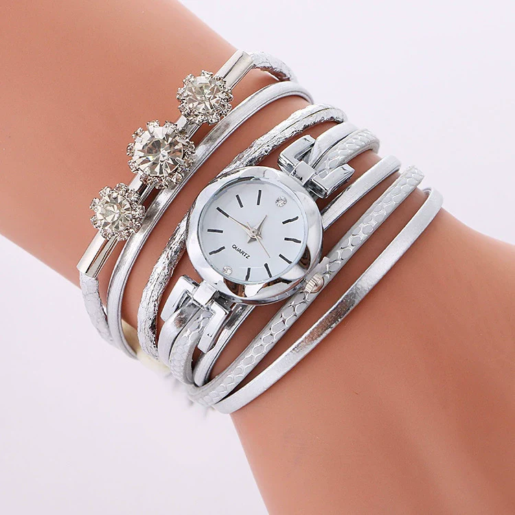 Ladies Quartz Bracelet Watch Alloy Case Imitation Leather Strap Round Dial Stainless Steel Clasp Leisure Style - Image 6