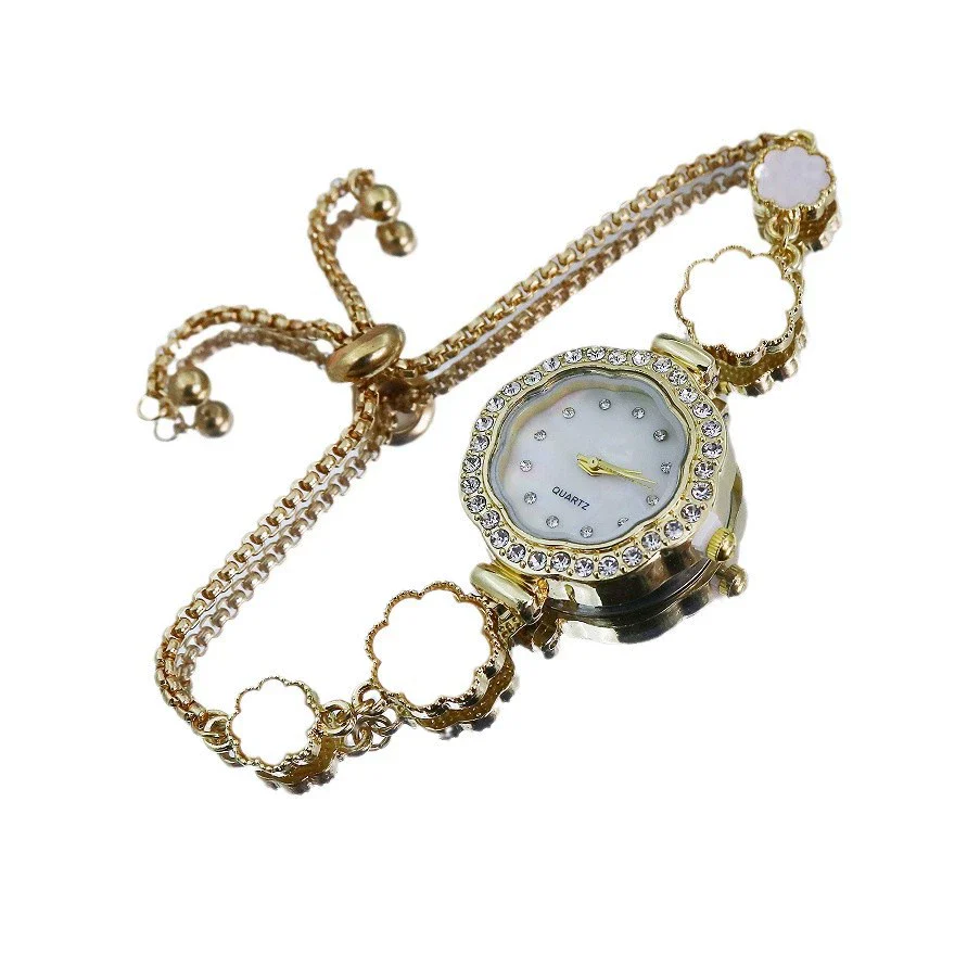Ladies Quartz Bracelet Watch Alloy Strap And Case Diamond Pattern Fashion Style - Image 5