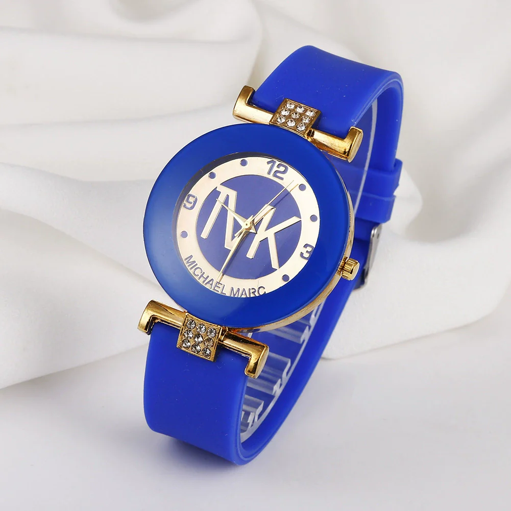 Ladies Quartz Watch Alloy Case Silicone Strap Stainless Steel Clasp Round Dial Leisure Style - Image 2