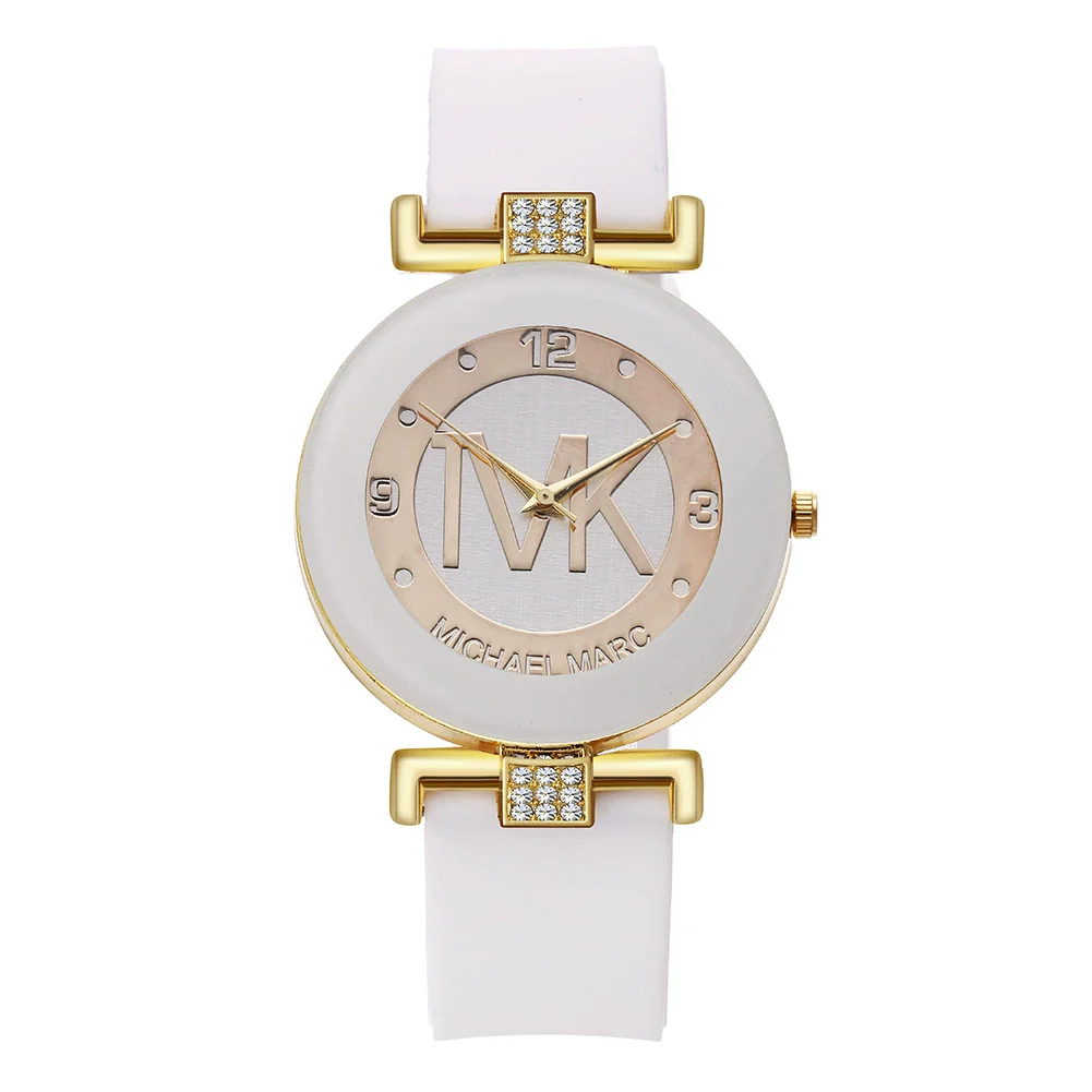 Ladies Quartz Watch Alloy Case Silicone Strap Stainless Steel Clasp Round Dial Leisure Style - Image 5