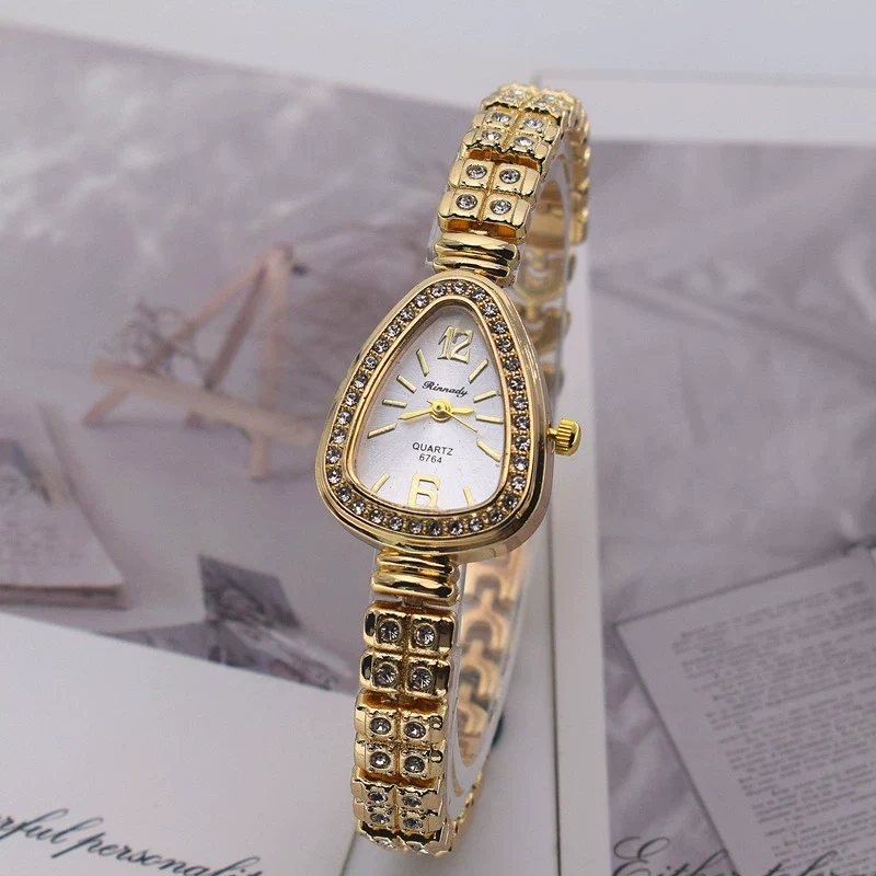 Ladies Quartz Watch Snakeshaped Flowershaped Alloy Imitation Ceramic - Image 2