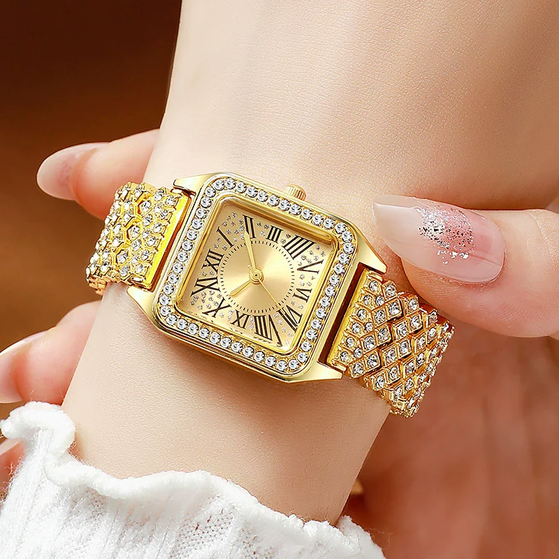 Ladies Quartz Watch Square Alloy Steel Strip Fashion - Image 2