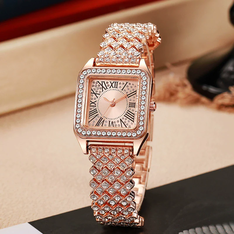 Ladies Quartz Watch Square Alloy Steel Strip Fashion - Image 3