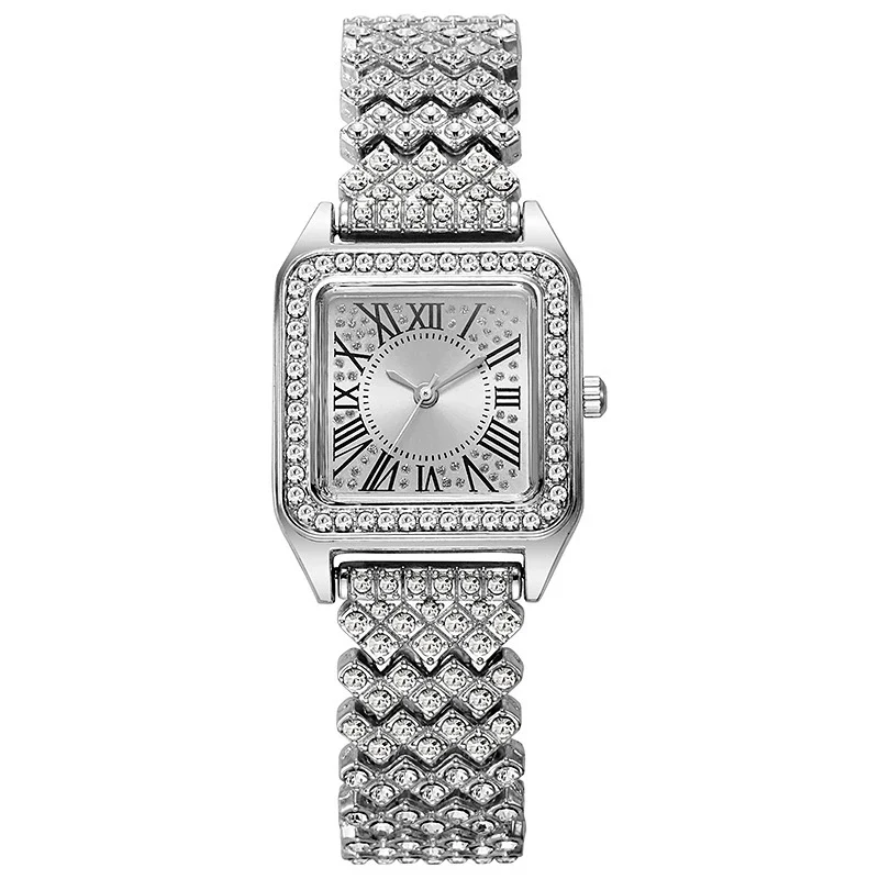 Ladies Quartz Watch Square Alloy Steel Strip Fashion - Image 5