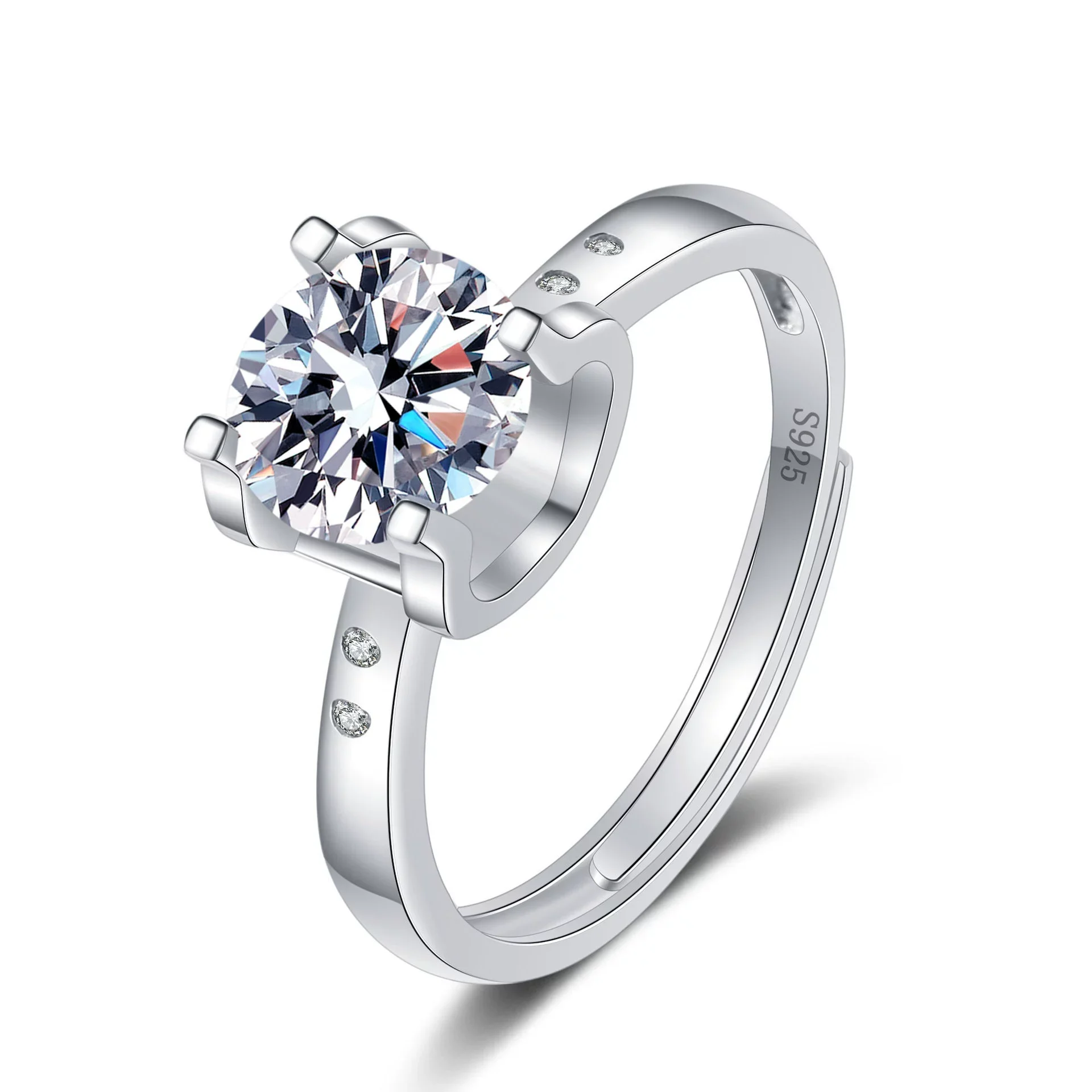 Ladies Simple Ushaped Bull Ring S925 Sterling Silver Geometric Electroplated - Image 5