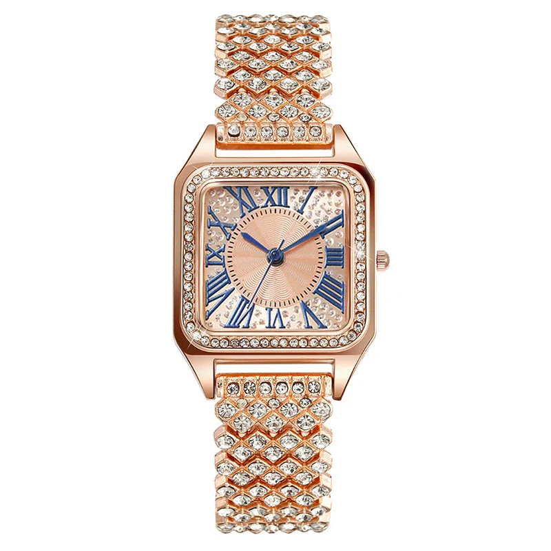 Ladies Square Metal Alloy Copper Quartz Watch Fashionable Wholesale - Image 3