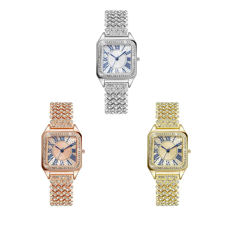 Ladies Square Metal Alloy Copper Quartz Watch Fashionable Wholesale - Image 5
