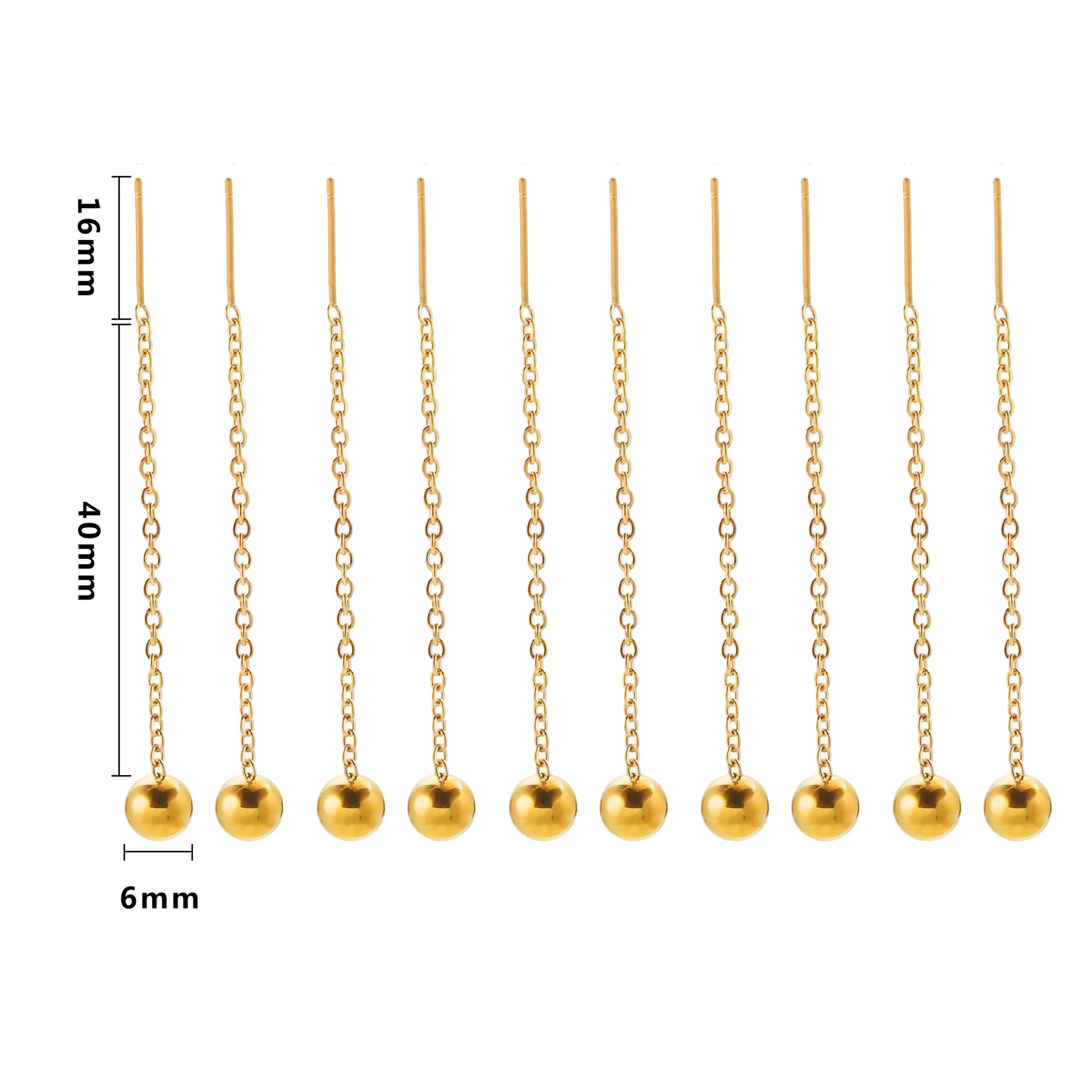 Ladies Stainless Steel And Titanium Steel Earrings With Cross Chain And Electroplating Treatment Jewelry Accessories - Image 10