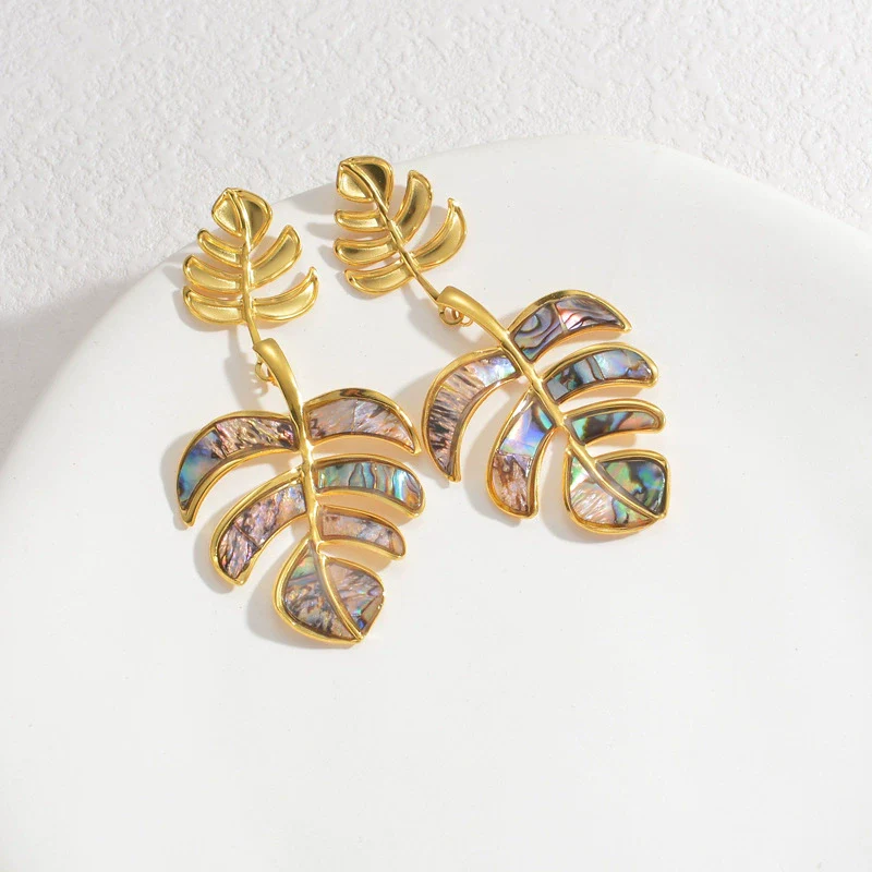 Ladies Stainless Steel Animal Style Irregular Starfish Hammer Earrings With Electroplating - Image 2