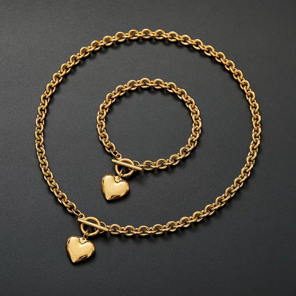 Ladies Stainless Steel Heartshaped Accessories Set With Polishing Treatment - Image 4