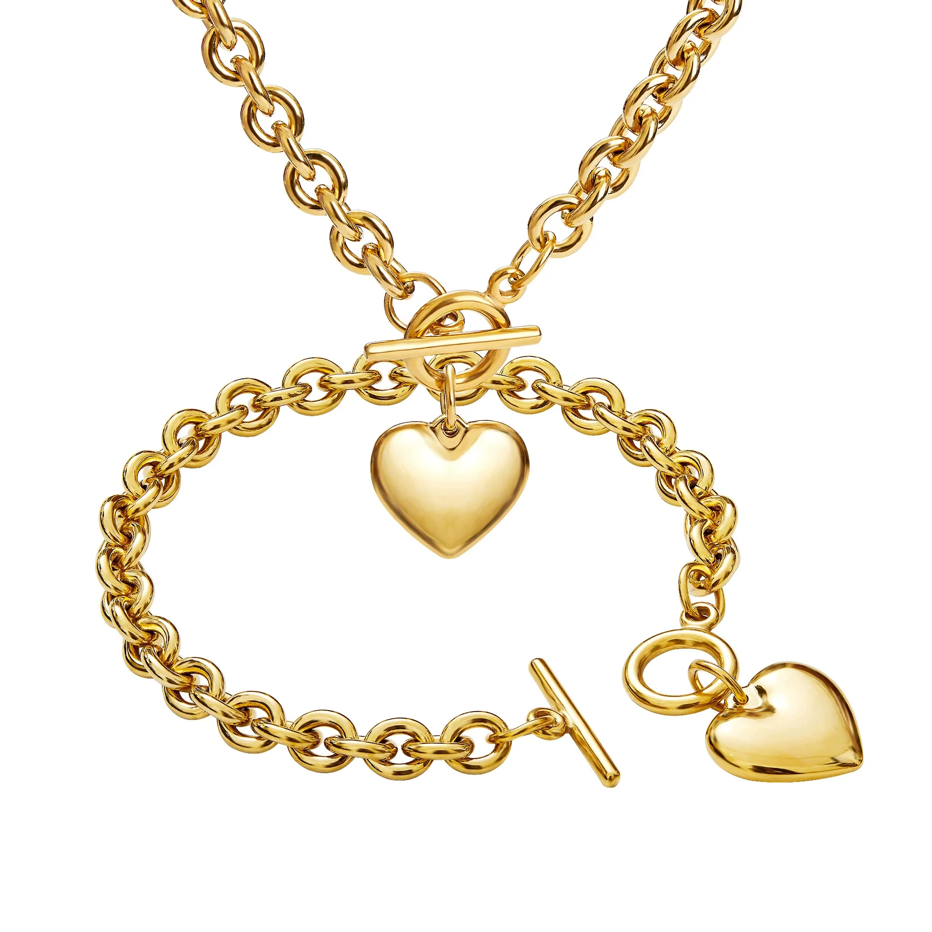Ladies Stainless Steel Heartshaped Accessories Set With Polishing Treatment - Image 5