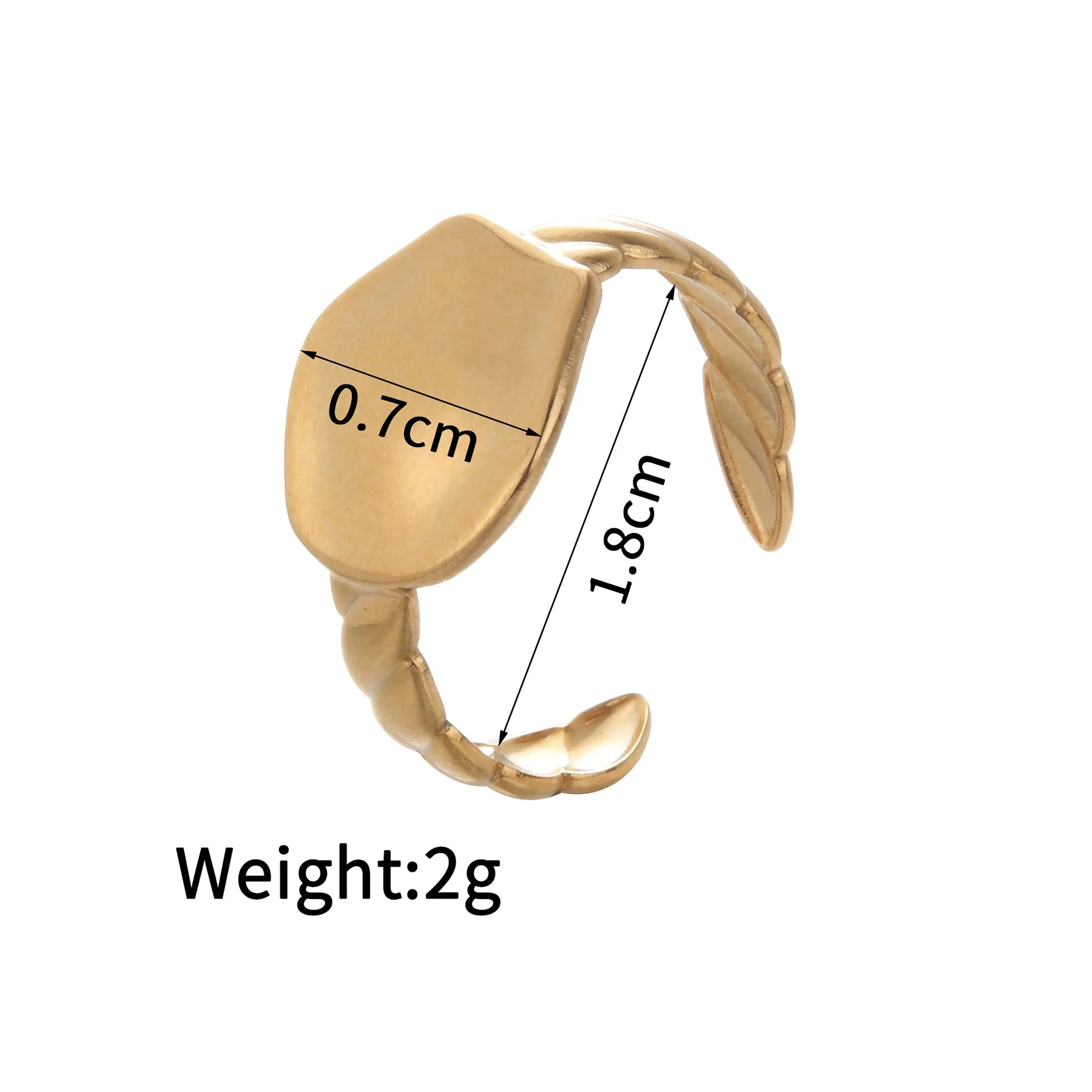 Ladies Titanium Steel And Stainless Steel Irregular Geometric Ring With 18K Gold Plated Electroplating Style - Image 10