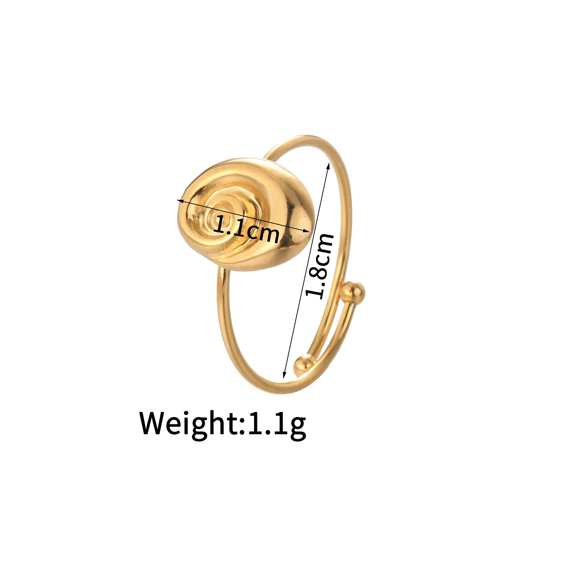 Ladies Titanium Steel And Stainless Steel Irregular Geometric Ring With 18K Gold Plated Electroplating Style - Image 24