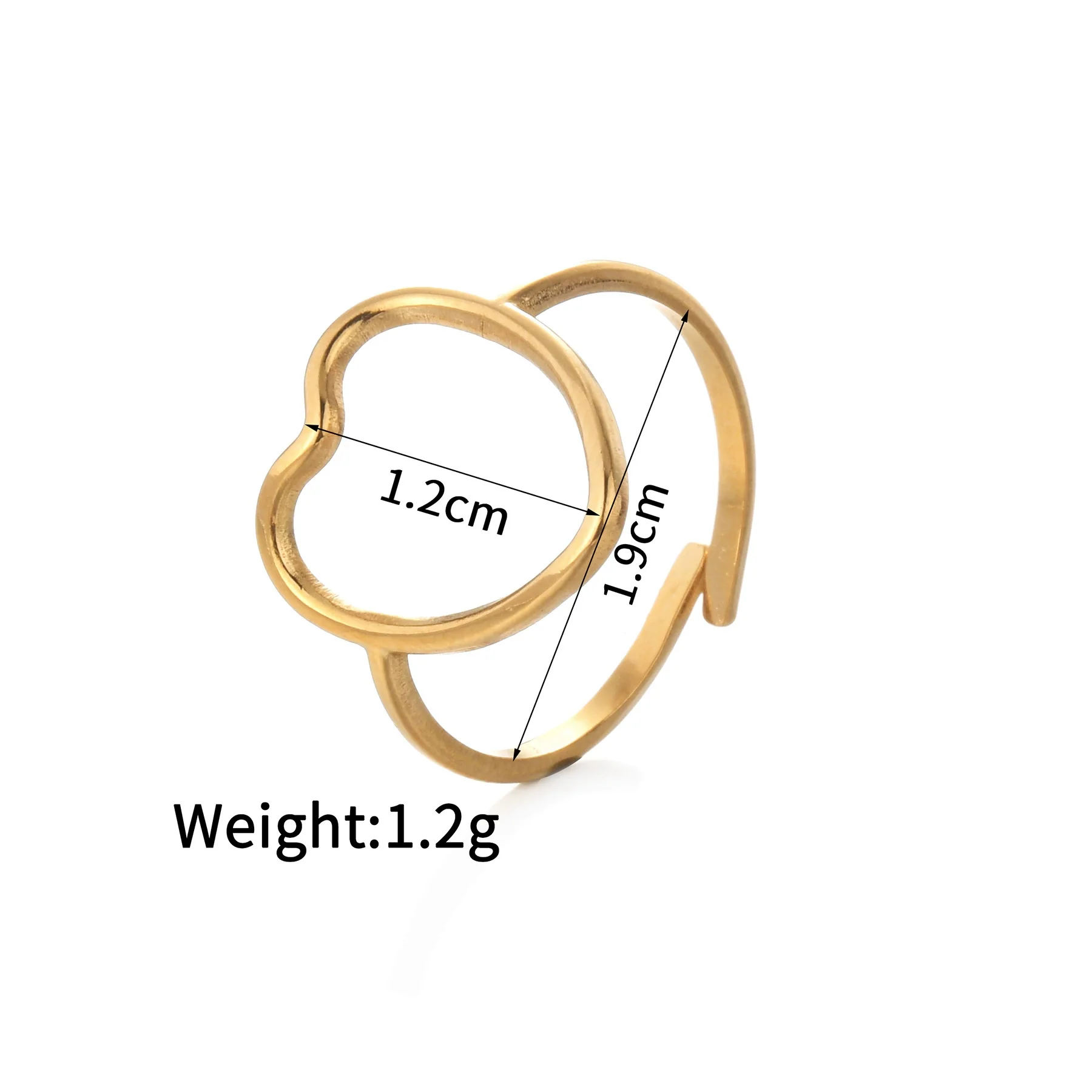 Ladies Titanium Steel And Stainless Steel Irregular Geometric Ring With 18K Gold Plated Electroplating Style - Image 6