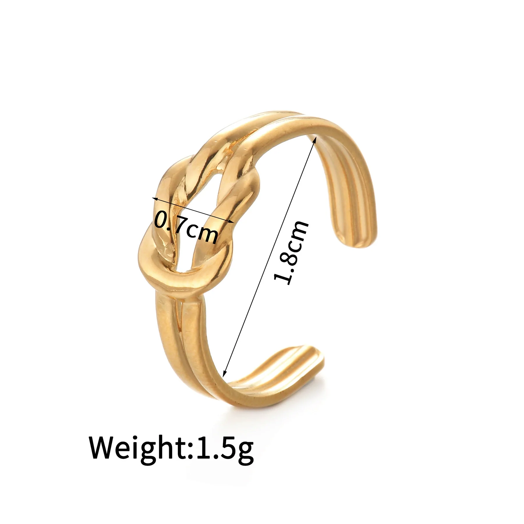 Ladies Titanium Steel And Stainless Steel Irregular Geometric Ring With 18K Gold Plated Electroplating Style - Image 8