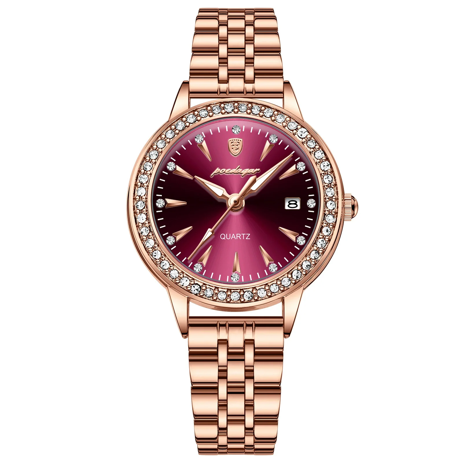 Ladies Ultrathin Fashion Waterproof Luminous Quartz Watches Alloy Case Stainless Steel Strap Round Dial - Image 5