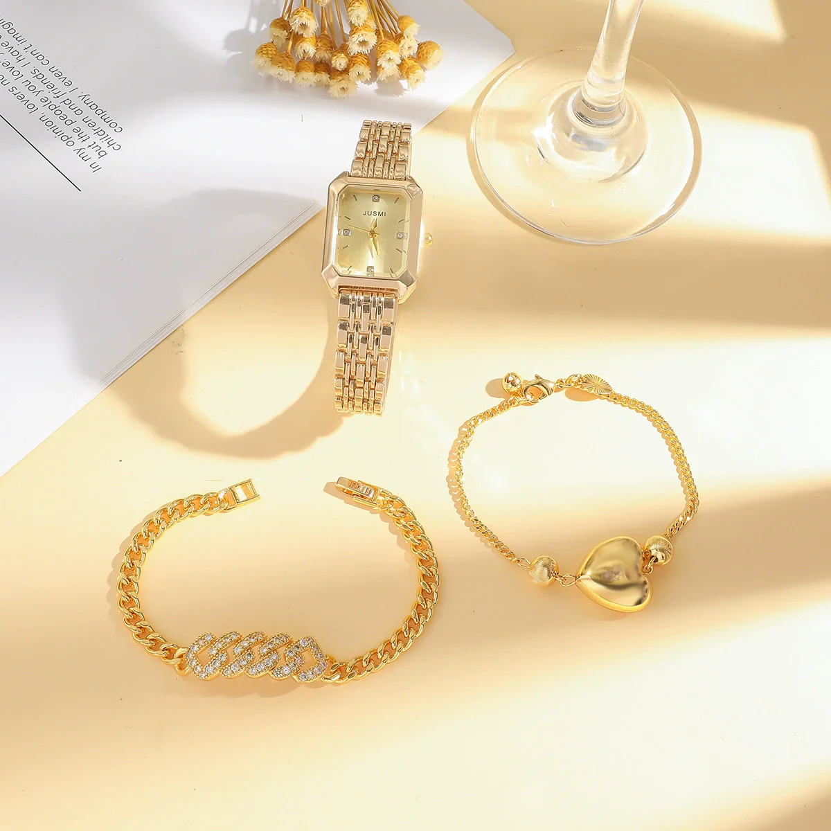 Ladies Vintage Quartz Watch Square And Round Shape Zinc Alloy And Alloy Material - Image 4