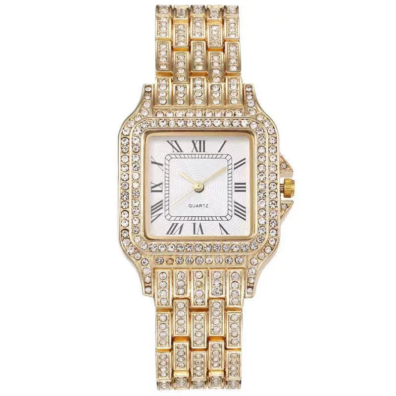 Ladies Watch Alloy Rectangle Quartz Watch With Stainless Steel Clasp And Spiral Crown - Image 4