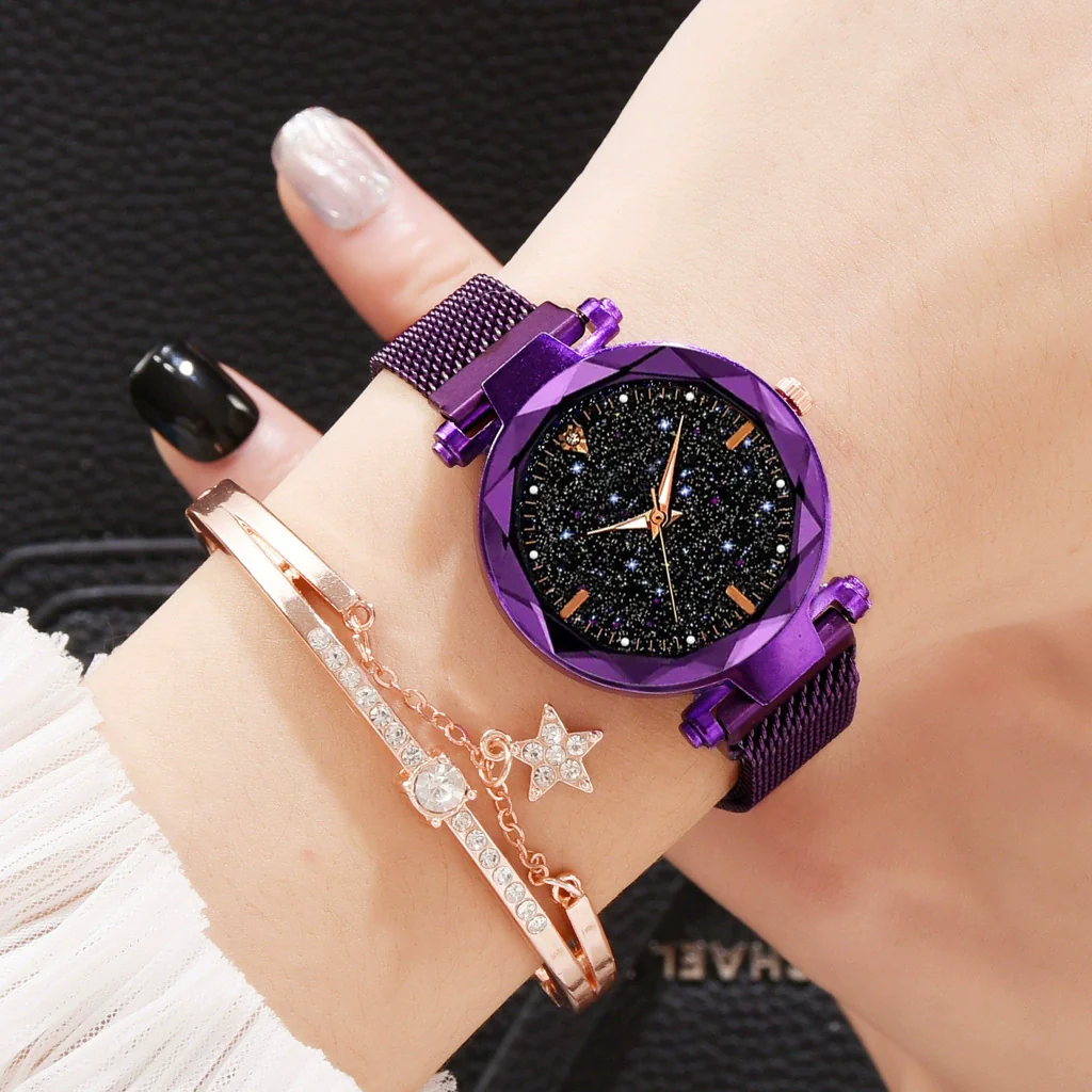 Ladies Watch Titanium Metal Magnet Buckle Glass Case Alloy Strap Round Dial Leisure Style - Image 12