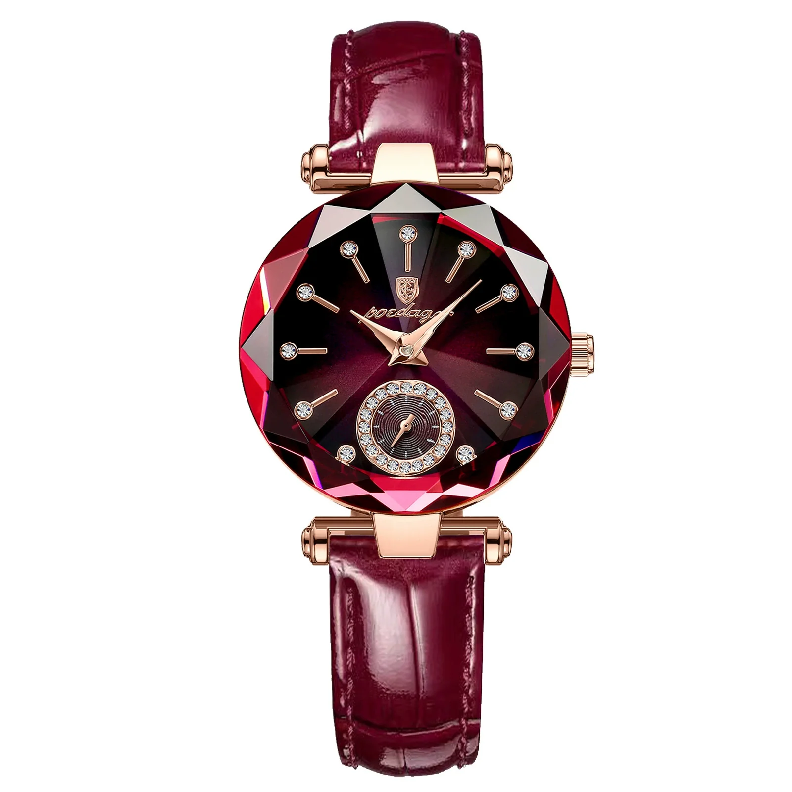 Ladies Waterproof Ultrathin Quartz Watch With Alloy Case Genuine Leather Strap And Sapphire Crystal Glass Mirror In Leisure Style Round Dial - Image 3