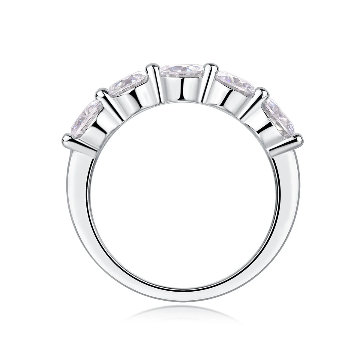 Ladylike Elegant Inlaid Ring S925 Silver Moissanite Geometric Style