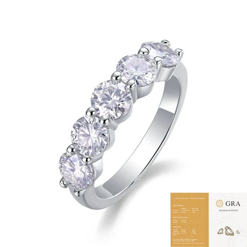 Ladylike Elegant Inlaid Ring S925 Silver Moissanite Geometric Style - Image 5