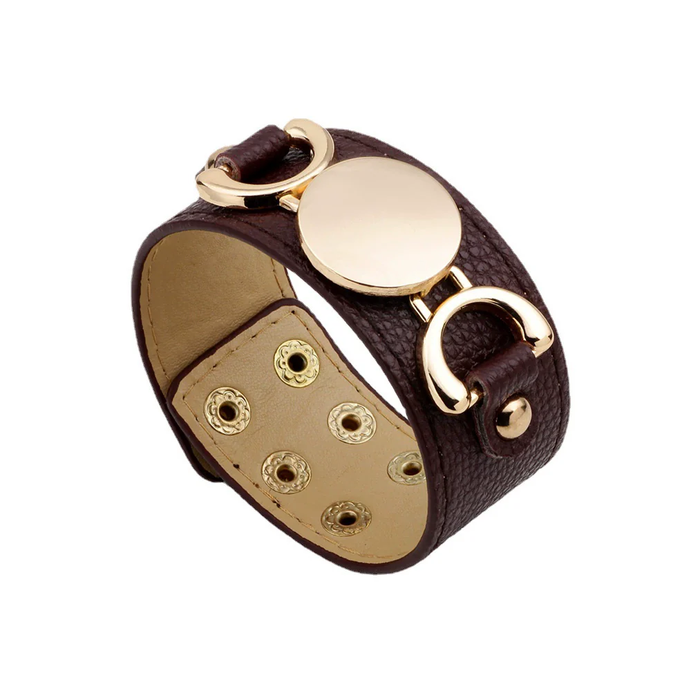 Leather Bracelet Metal Electroplated Fashion Geometric Ladies - Image 4
