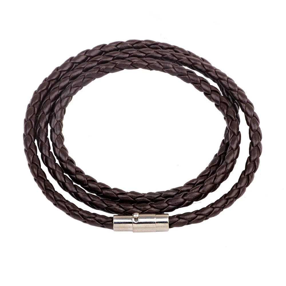 Leather Bracelet Rhombus Pattern Woven Style Unisex And Men's - Image 11