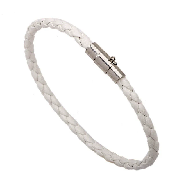 Leather Bracelet Rhombus Pattern Woven Style Unisex And Men's - Image 5
