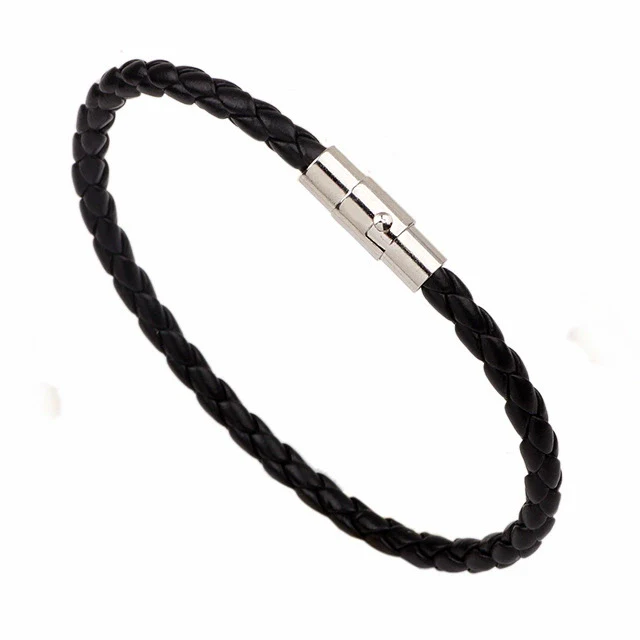Leather Bracelet Rhombus Pattern Woven Style Unisex And Men's - Image 6