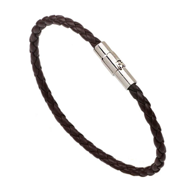 Leather Bracelet Rhombus Pattern Woven Style Unisex And Men's - Image 8