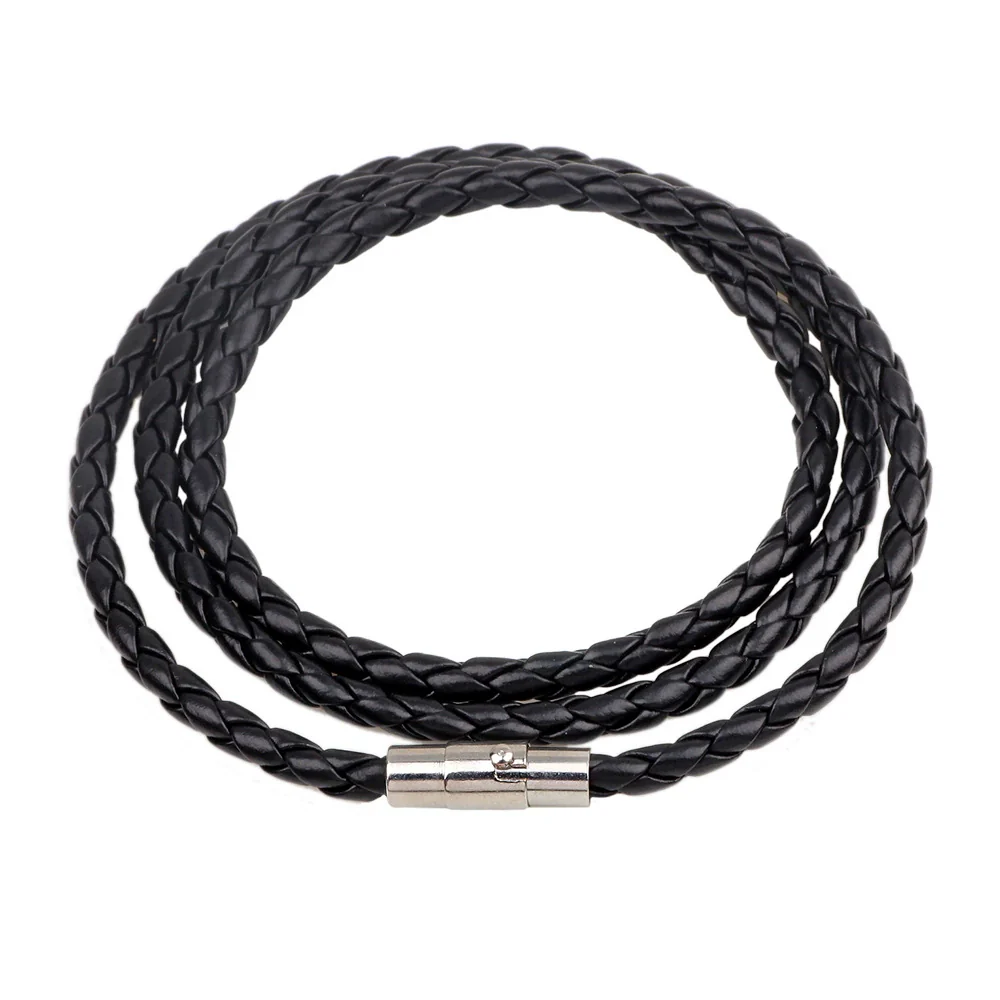 Leather Bracelet Rhombus Pattern Woven Style Unisex And Men's - Image 9