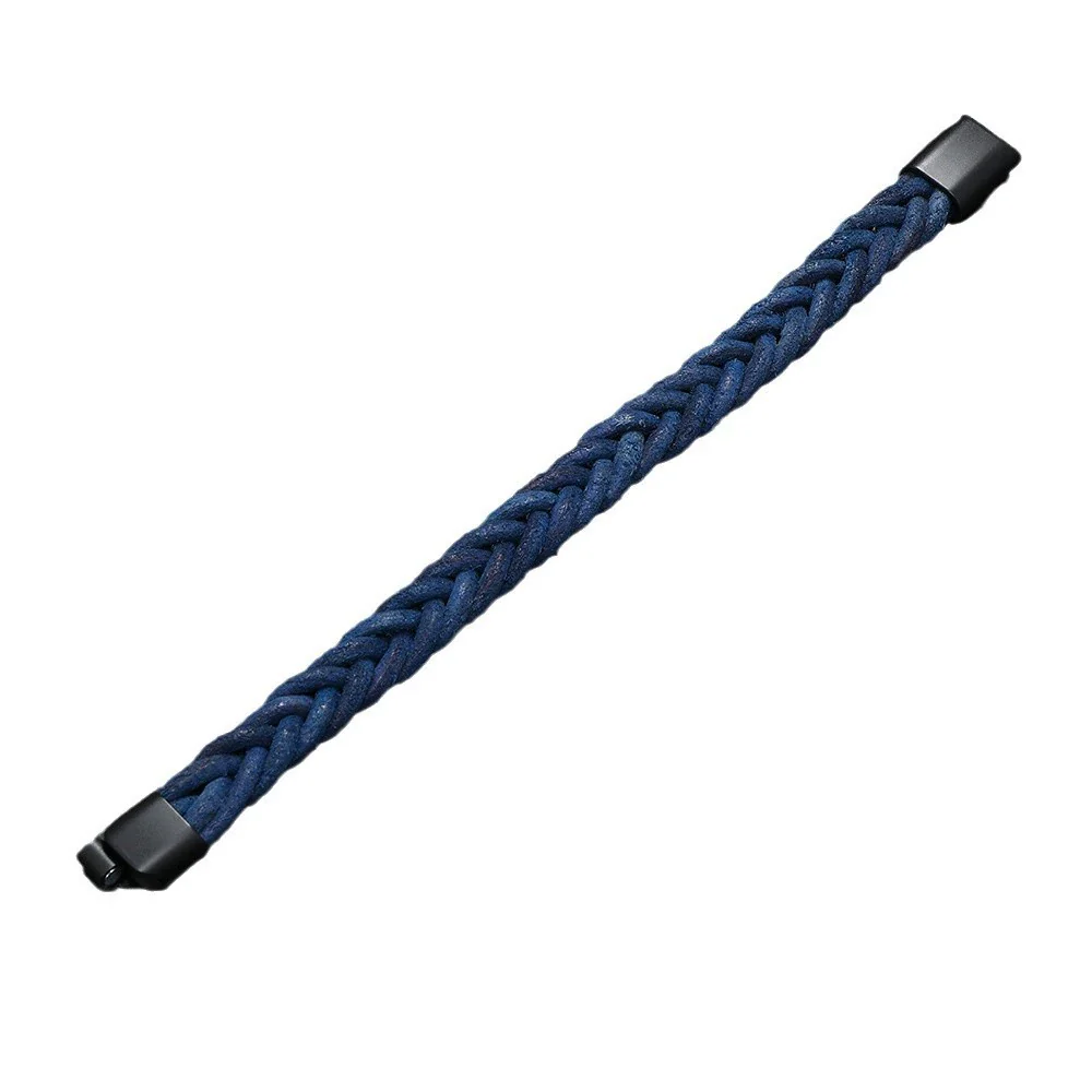 Leather Rope Bracelet Handwoven Retro Geometric Style For Men - Image 5