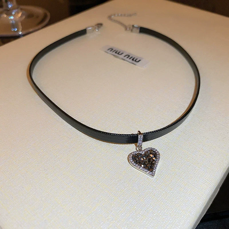 Leather Sweater Chain With Diamondembedded Digital Flower Pattern Electroplated Allmatching For Women - Image 10