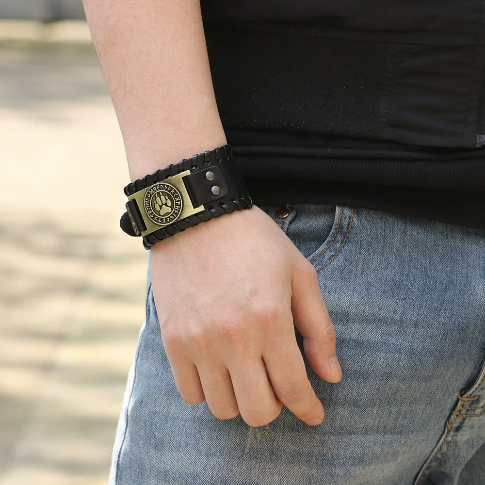 Leather Woven Animal Shape Bracelet For Men - Image 3